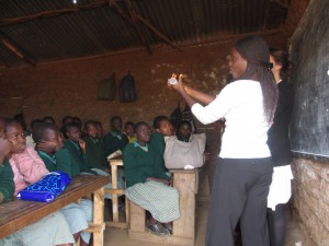 Demonstration of Ruby Cup in Kibera St Johns School
